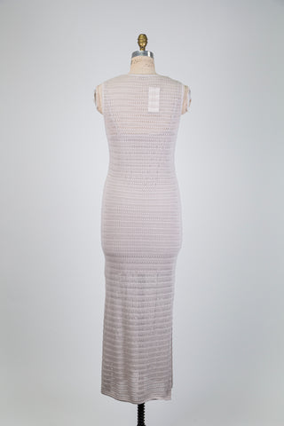 Robe grège en maille crochet (6)