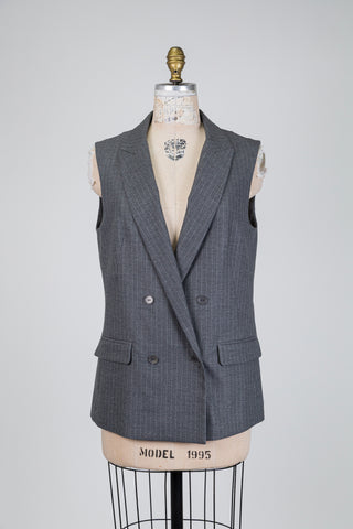 Grey blazer with fine dotted stripes (6)
