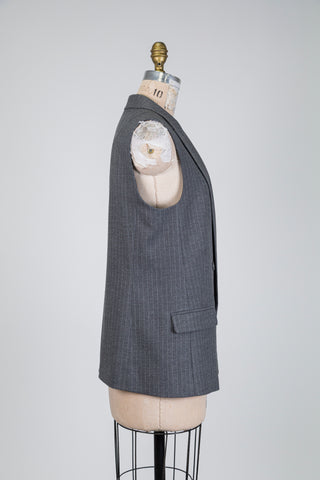 Grey blazer with fine dotted stripes (6)