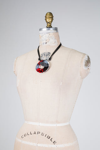 Collier anneau élégance rouge (TU)