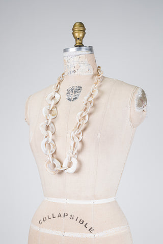 Collier chaîne XXL crème marbré (TU)