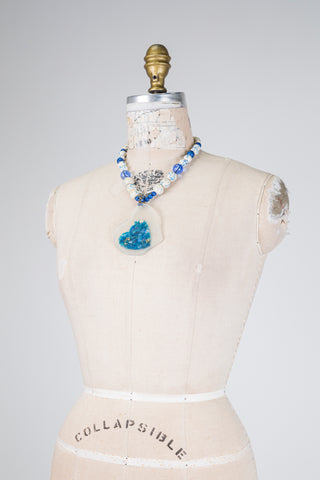 Collier cœur passion bleu (TU)