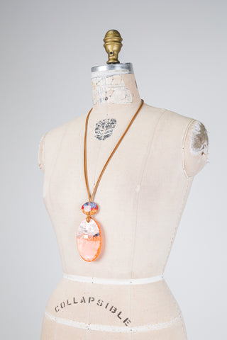 Collier orange nacré (TU)