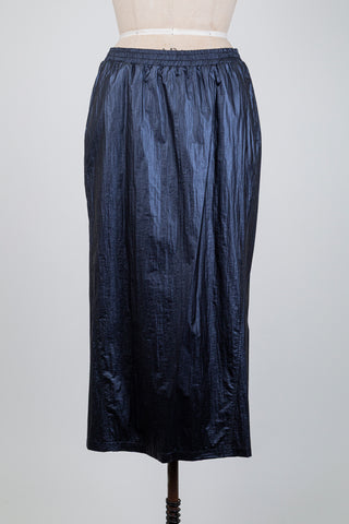 Jupe marine nacré froissée chic (8)