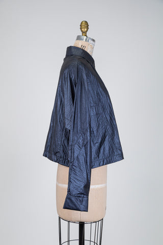 Surchemise marine nacré froissée chic (8)