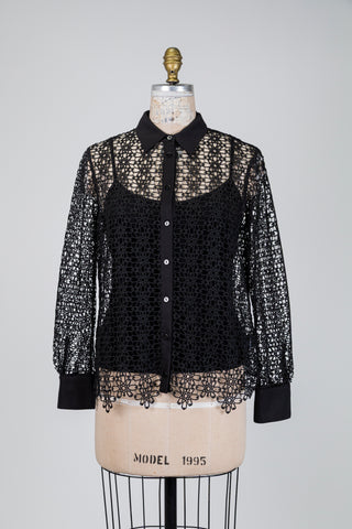 Black lace blouse with camisole (6)