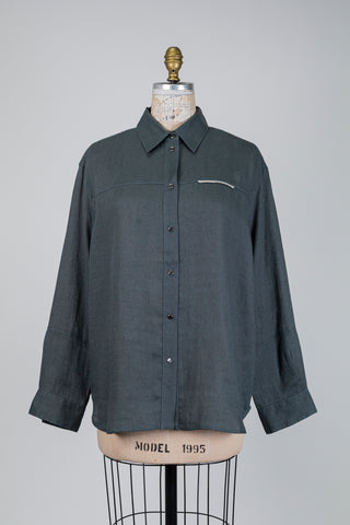 Boreal Green Linen Blouse (10-14)