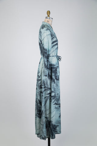 Robe chemisier vert d'eau à imprimé lagon (6)