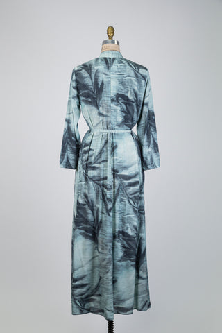 Robe chemisier vert d'eau à imprimé lagon (6)