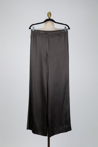 Satin wide-leg charcoal grey trousers (6)