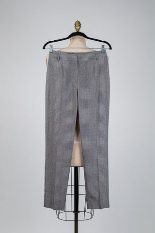 Grey marl cigarette trousers with beige stripes (6)