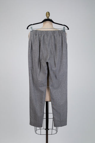 Grey marl cigarette trousers with beige stripes (6)