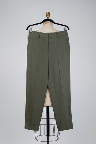 Pantalon cigarette vert kaki (4-6-8-12)