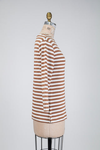 Cream and sand striped sweater (4-6-10]