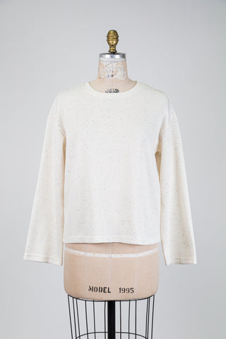 Multicoloured flecked beige sweater (XS to XL)