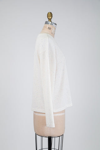 Multicoloured flecked beige sweater (XS to XL)