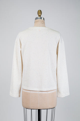 Multicoloured flecked beige sweater (XS to XL)