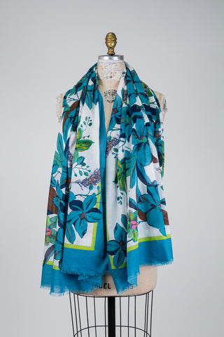 Light turquoise cotton scarf (OS)