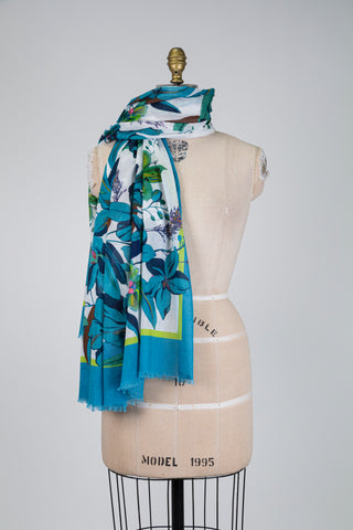Light turquoise cotton scarf (OS)