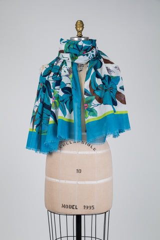 Light turquoise cotton scarf (OS)