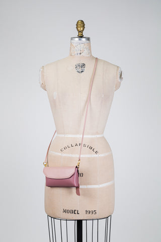 Mini sac bandoulière en cuir rose (TU)