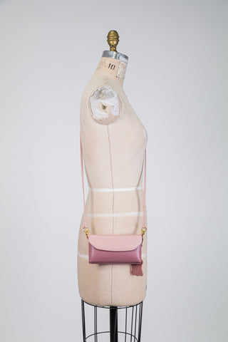 Mini sac bandoulière en cuir rose (TU)