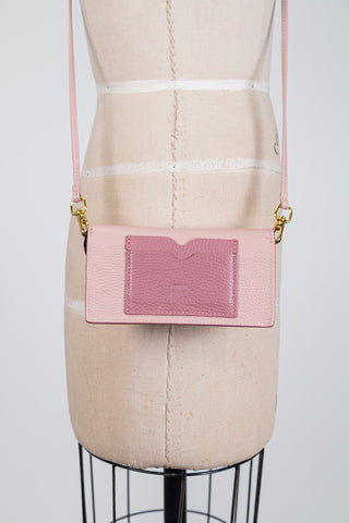 Mini sac bandoulière en cuir rose (TU)