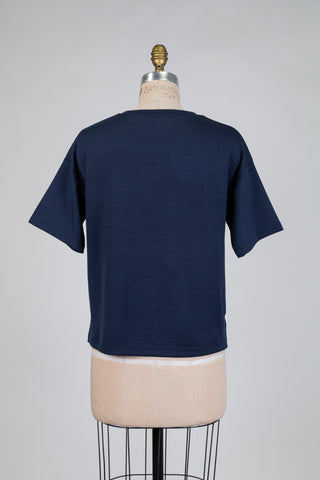 T-shirt marine ancre à strass (XS à L)