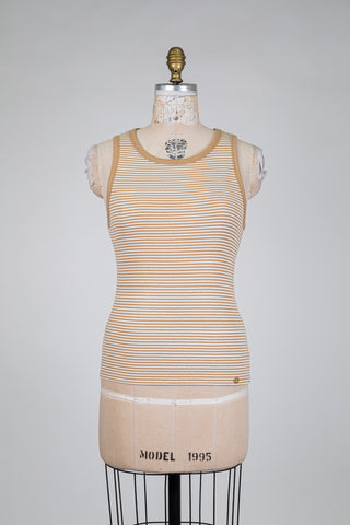 Beige and white striped camisole (4 to 12)