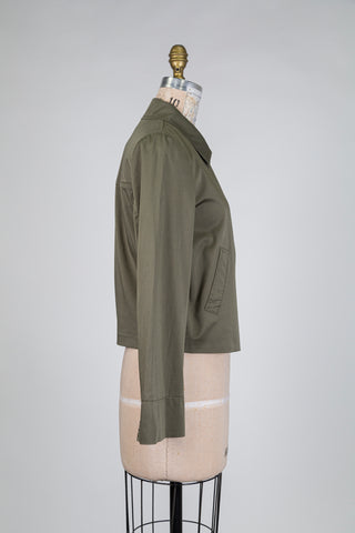 Veste à col chemise vert militaire (4 à 10)