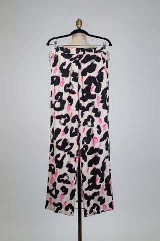 Pantalon animalier rose et noir (4+6)