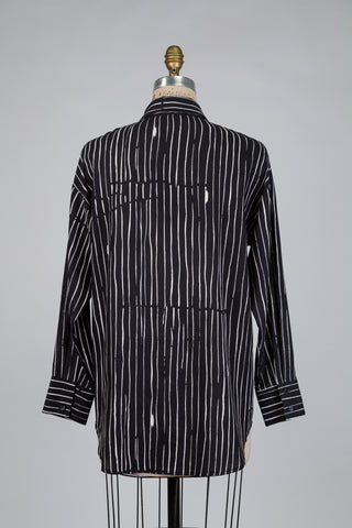 Fluid black graphic striped shirt (6 to 16)