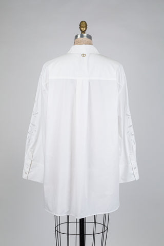 Chemisier blanc long à broderies ajourées (10+12)