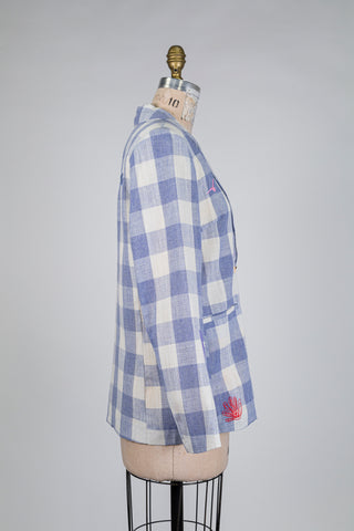 Plaid embroidered blazer (6+10)