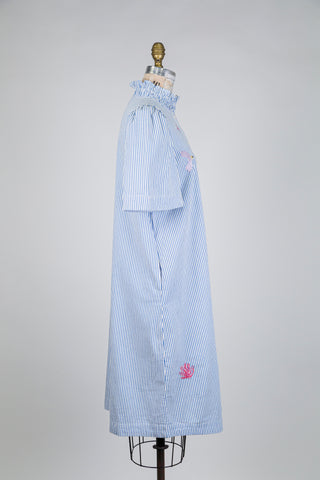 Embroidered striped shirt dress (6 to 12)