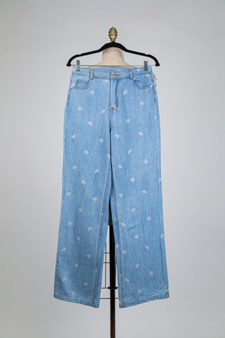 Floral print denim pants (6 to 10)