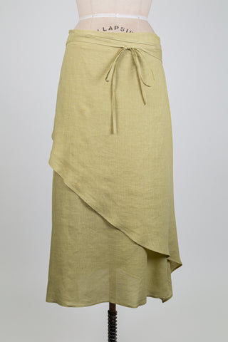 Jupe style portefeuille vert sauge (L)