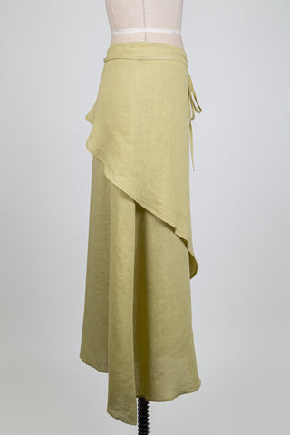 Jupe style portefeuille vert sauge (L)