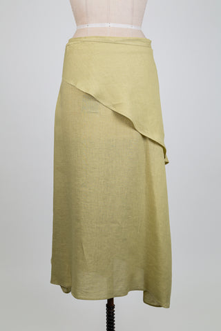 Jupe style portefeuille vert sauge (L)