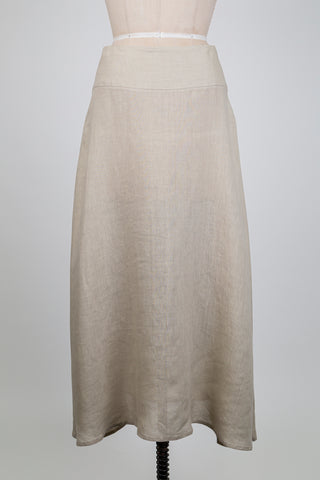 Jupe trapèze en lin beige sable (M+XL)