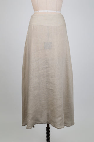 Jupe trapèze en lin beige sable (M+XL)