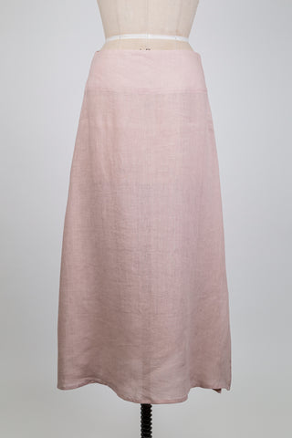 Blush pink linen skirt (S)