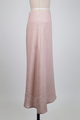 Blush pink linen skirt (S)