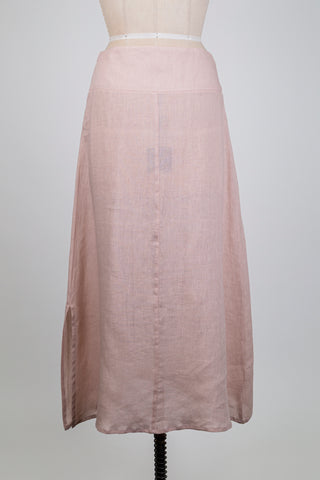Blush pink linen skirt (S)