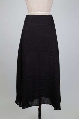 Black linen A-line skirt (L+XL)