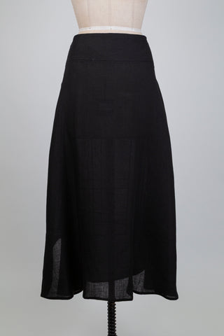Black linen A-line skirt (L+XL)