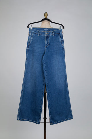 Wide-leg denim trousers (6+10)