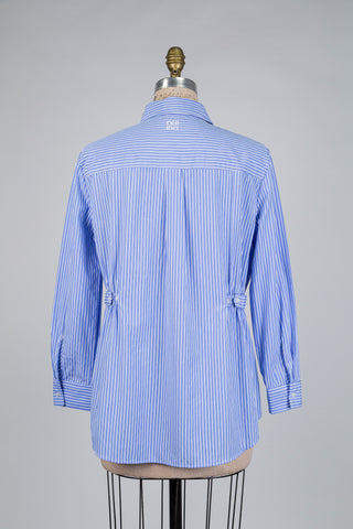 Convertible blue and white striped blouse (4 to 14)