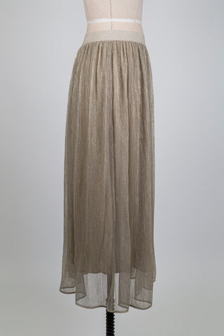 Iridescent Champagne Pleated Skirt (4 to 12)