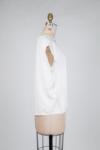 Pearly white top with jeweled trim (4 to 14)